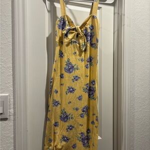 Forever 21 Yellow Dress with Purple Floral Print